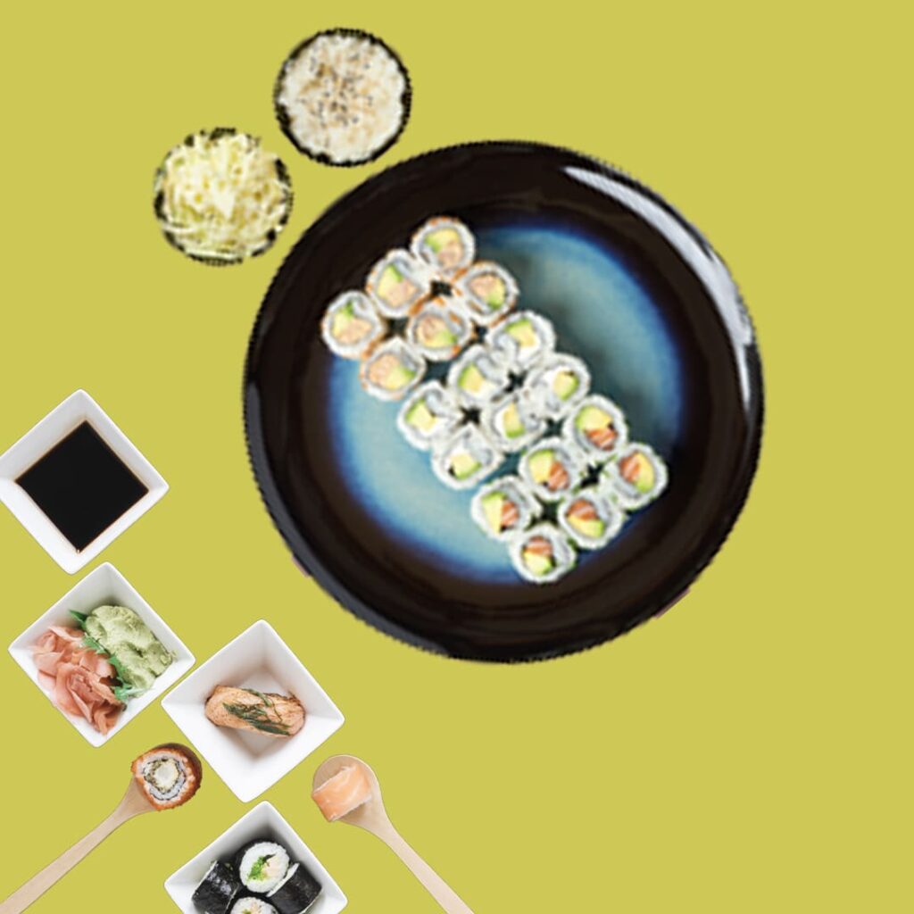 Menu Tasty 5 : une sélection premium de plats japonais, incluant des sushis au saumon et des spécialités maison - Tastyrice.